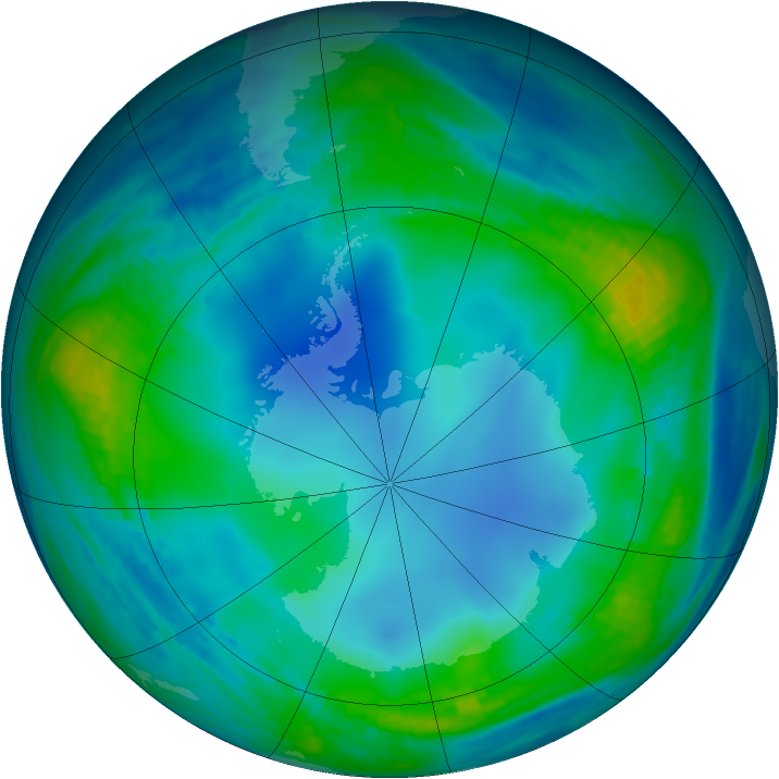 Antarctic ozone map for 02 June 1985